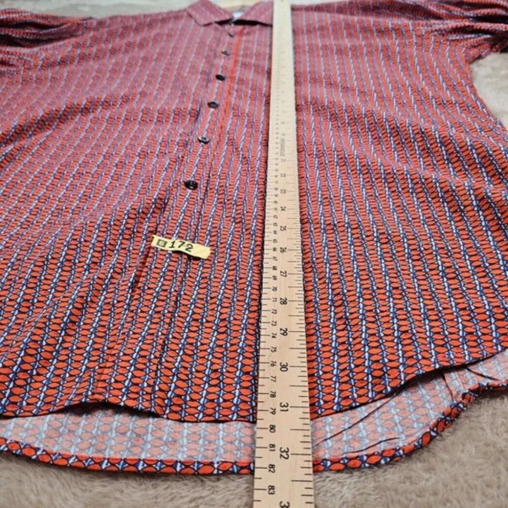 A Fish Named Fred Dress Shirt All Over Print Multicolor Long Sleeve Mens Size XL - Picture 5 of 11